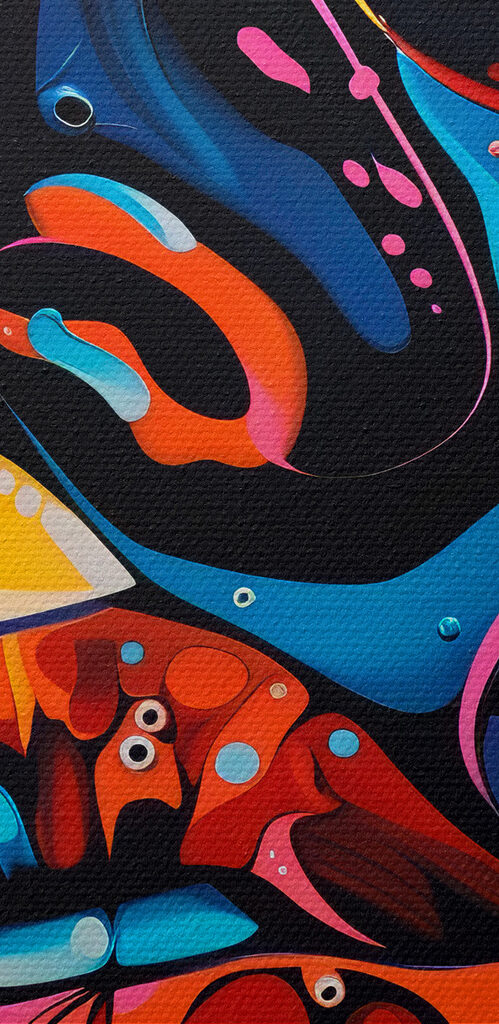 A painting of a woman's face