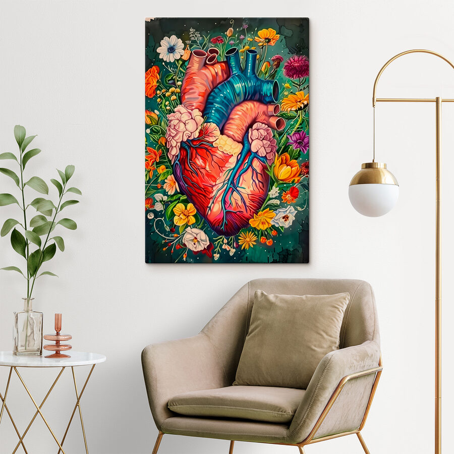 O inimă colorată cu flori O inimă colorată cu flori