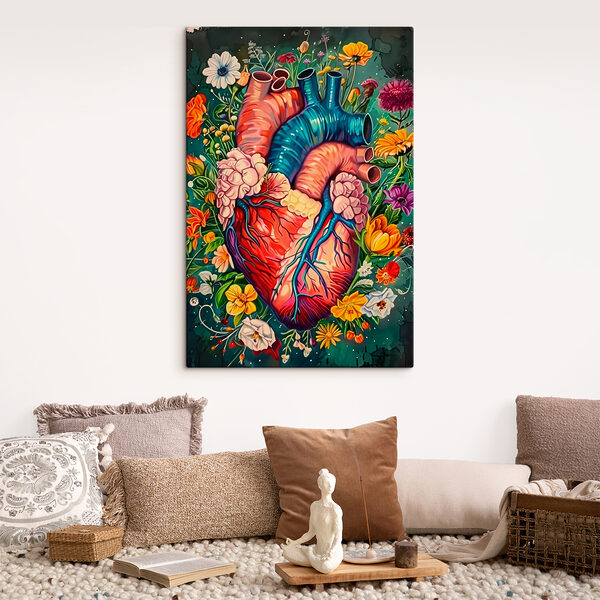 O inimă colorată cu flori O inimă colorată cu flori