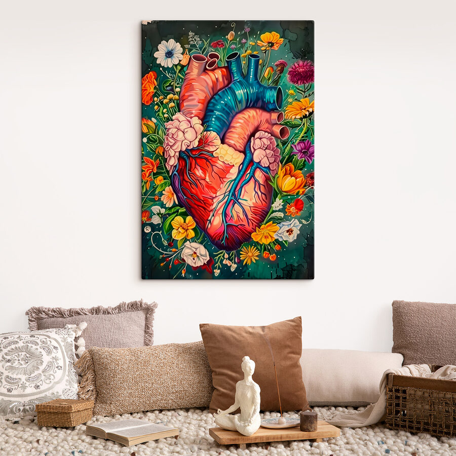 O inimă colorată cu flori O inimă colorată cu flori