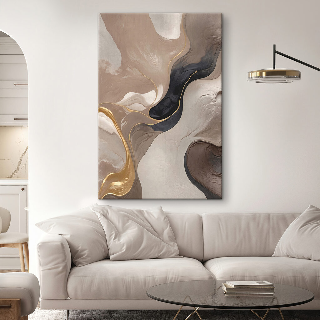 A close up of a painting