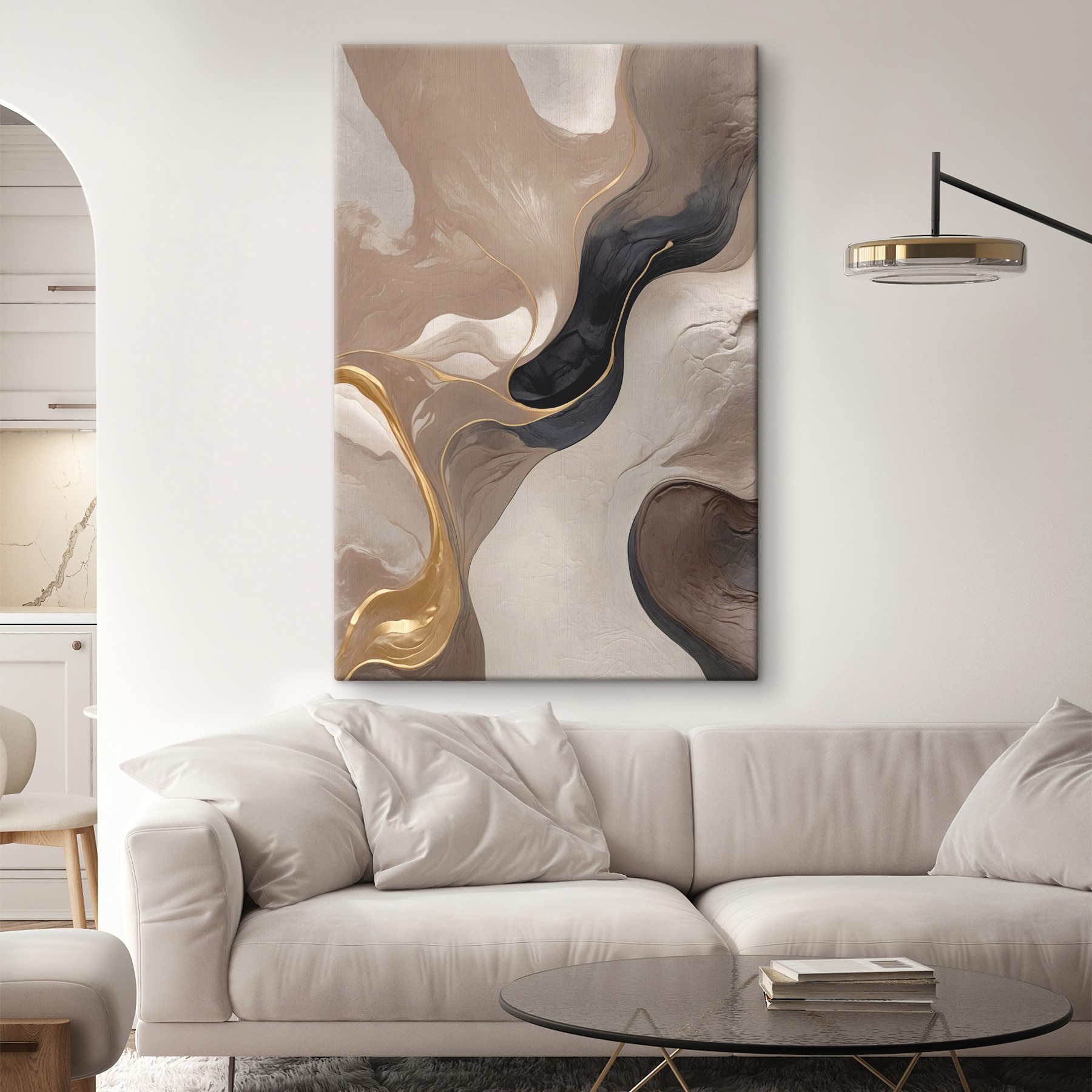 A close up of a painting