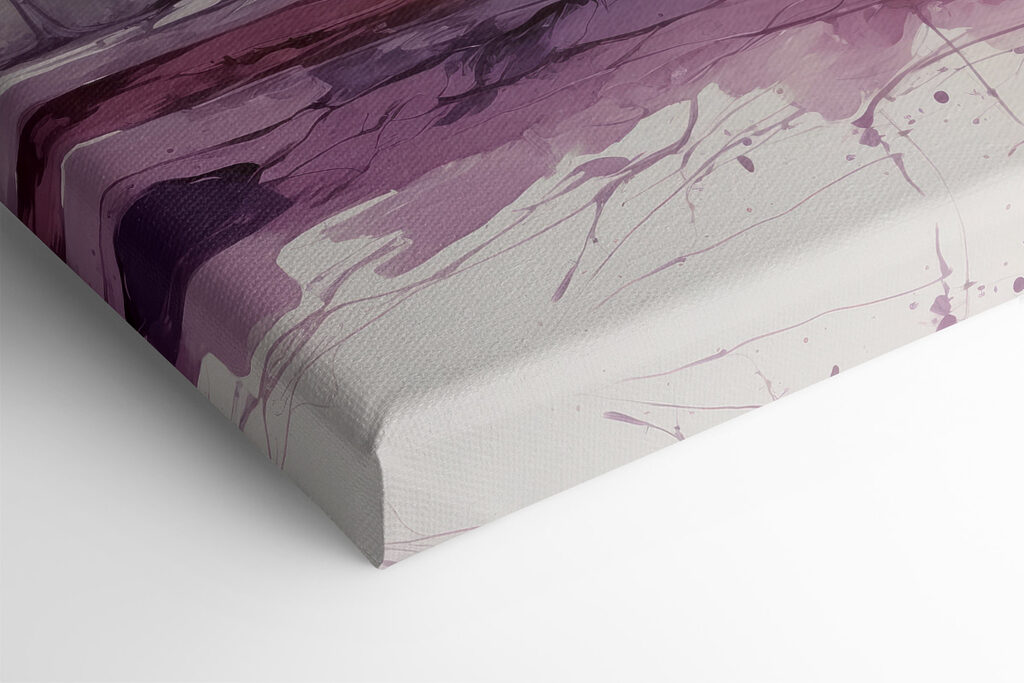 A painting of trees with purple leaves