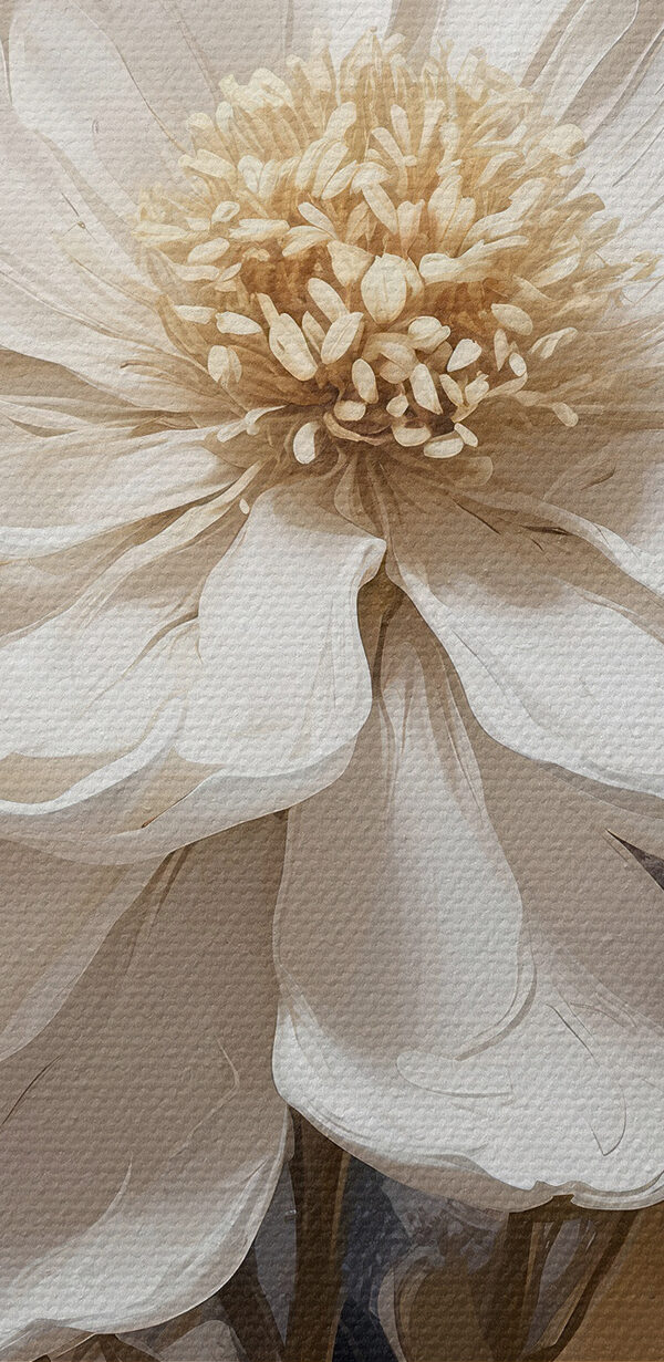 O floare albă cu frunze maro O floare albă cu frunze maro