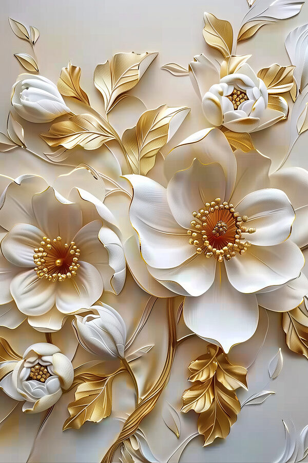 Design floral elegant cu flori albe Design floral elegant cu flori albe