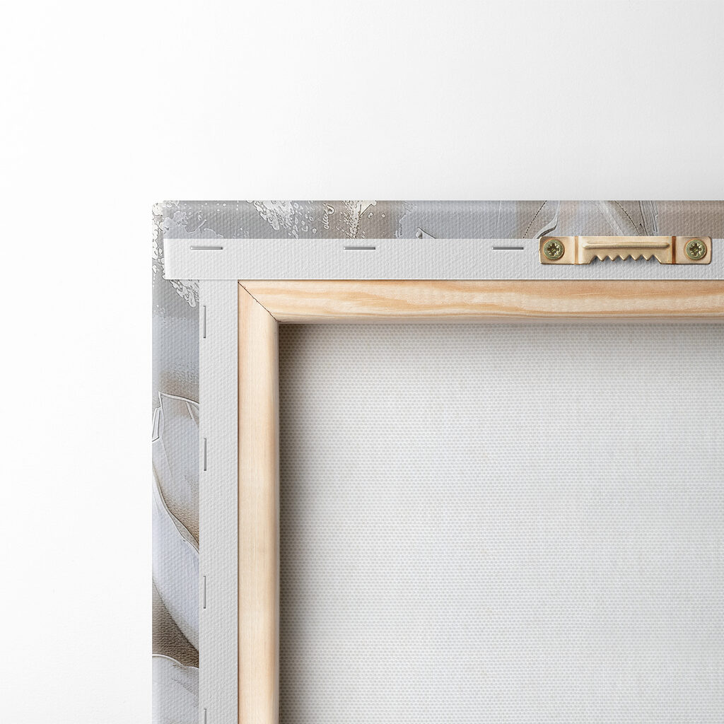 A painting of flowers on a grey background