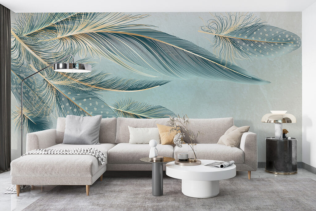 A group of feathers on a white background