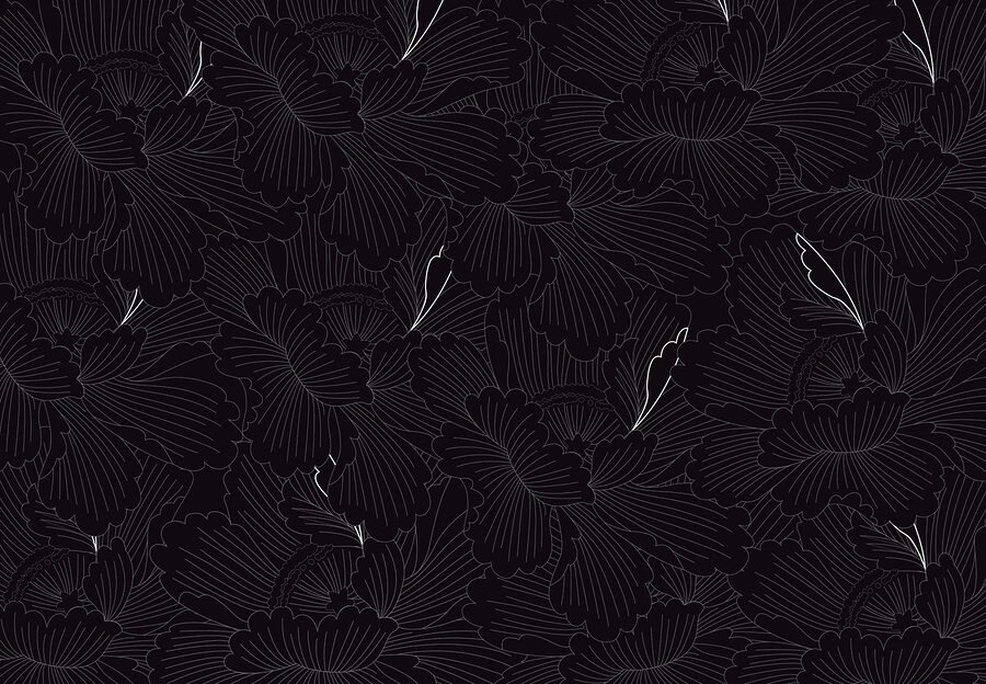 Un model floral alb-negru