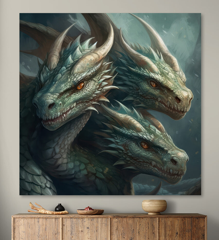 Un grup de dragoni cu coarne ascuțite Un grup de dragoni cu coarne ascuțite