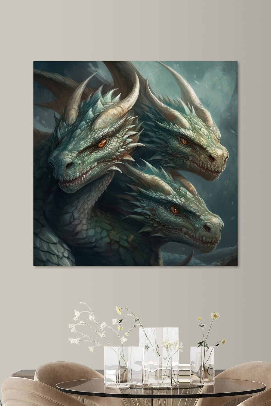 Un grup de dragoni cu coarne ascuțite Un grup de dragoni cu coarne ascuțite