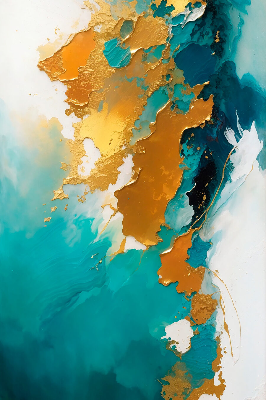 Tablouri Artă abstractă cu nuanțe vibrante de teal. - imagine 9