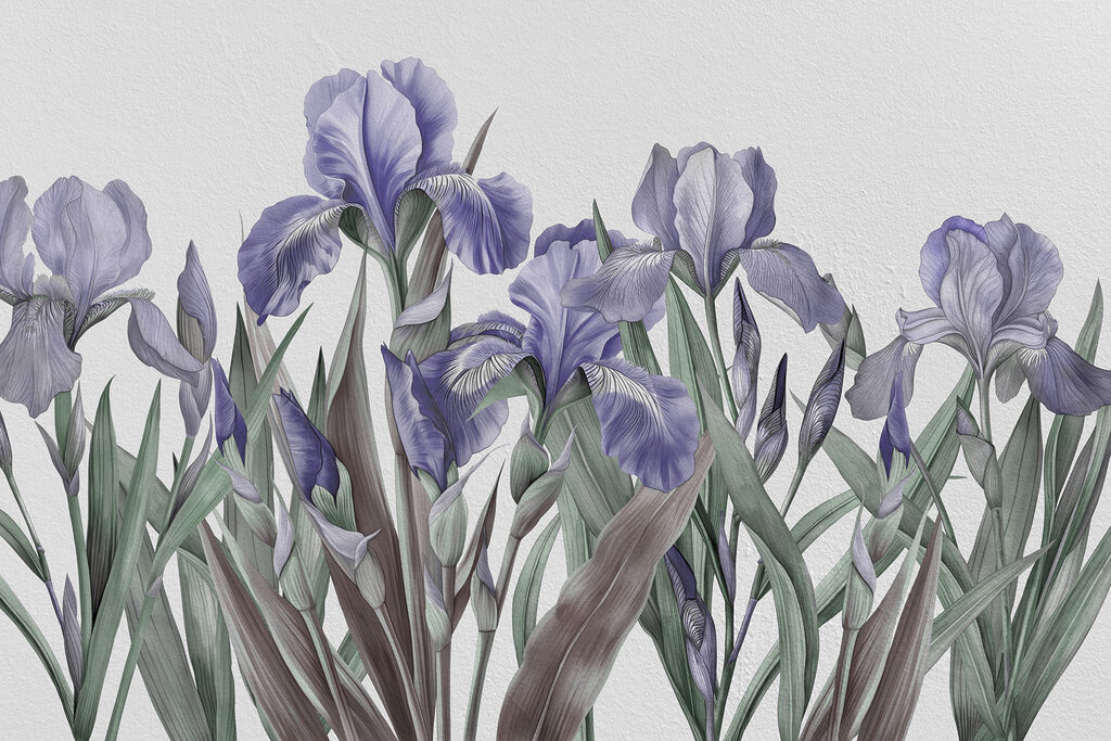 A group of purple flowers