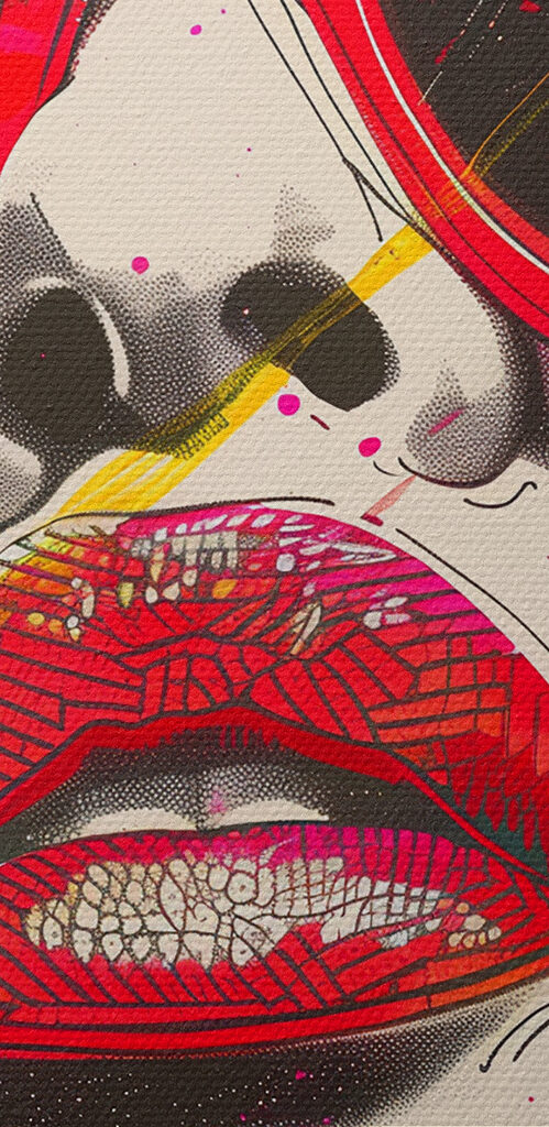 A woman wearing sunglasses and lips