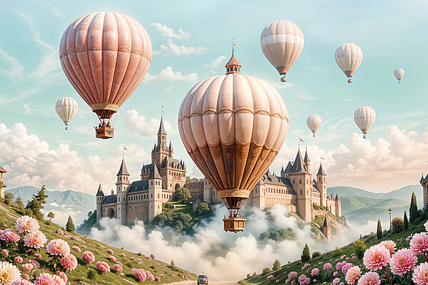 Castel cu baloane cu aer cald Castel cu baloane cu aer cald