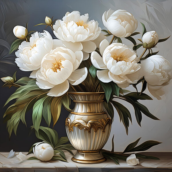 Pictura de flori într-o vază Pictura de flori într-o vază
