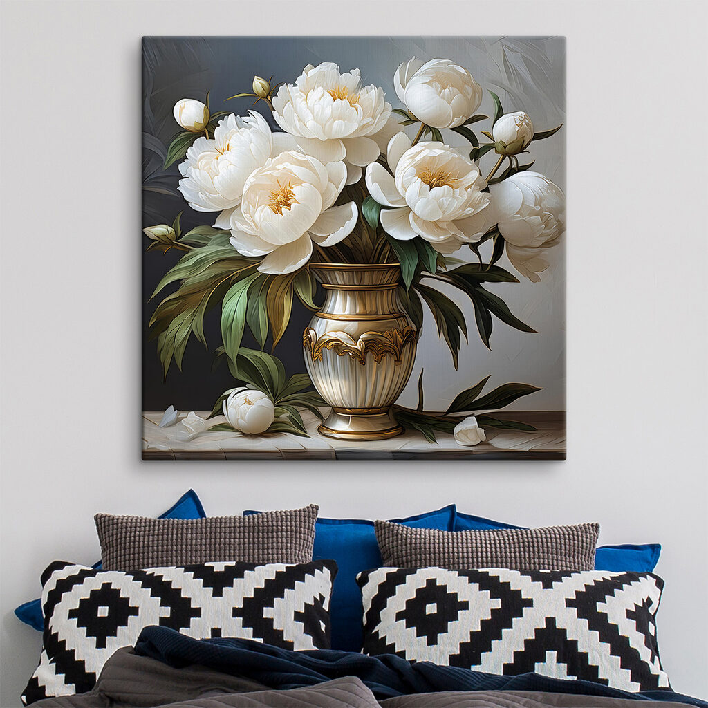 Painting of flowers in a vase