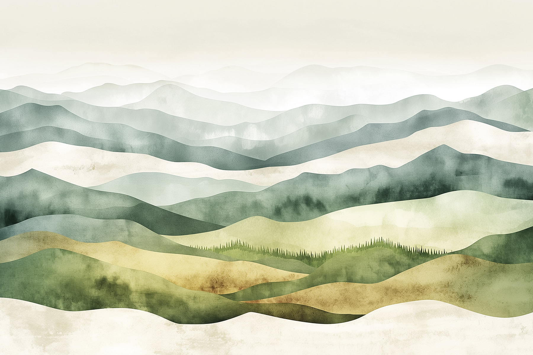 Landscape of hills with fog Landscape of hills with fog