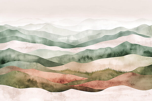 Landscape of hills with trees Landscape of hills with trees