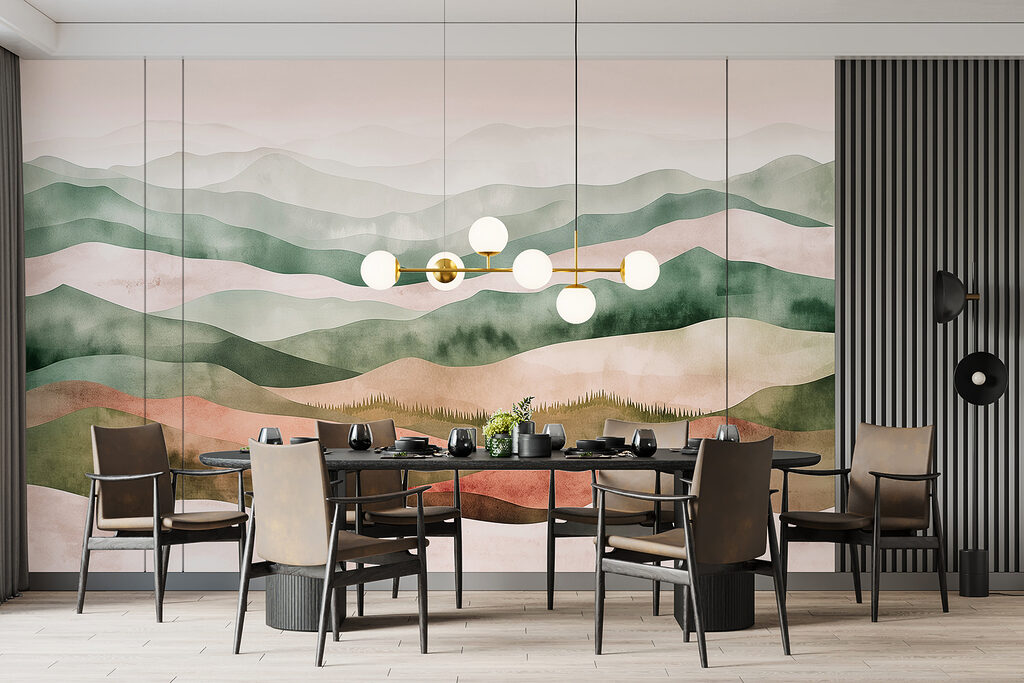 Landscape of hills with trees Landscape of hills with trees