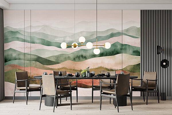 Landscape of hills with trees Landscape of hills with trees