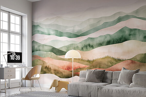 Landscape of hills with trees Landscape of hills with trees