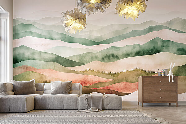 Landscape of hills with trees Landscape of hills with trees