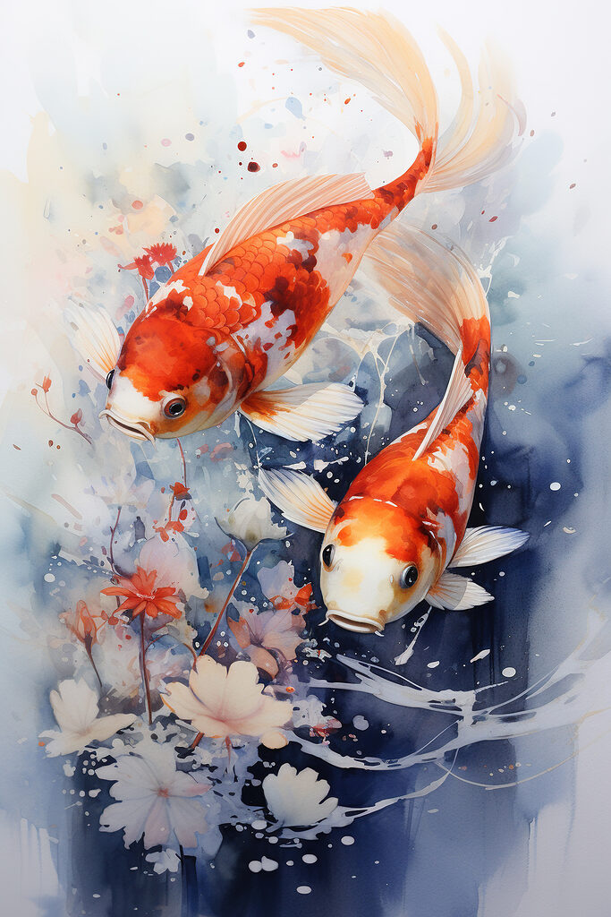 Pair of fish swimming in water