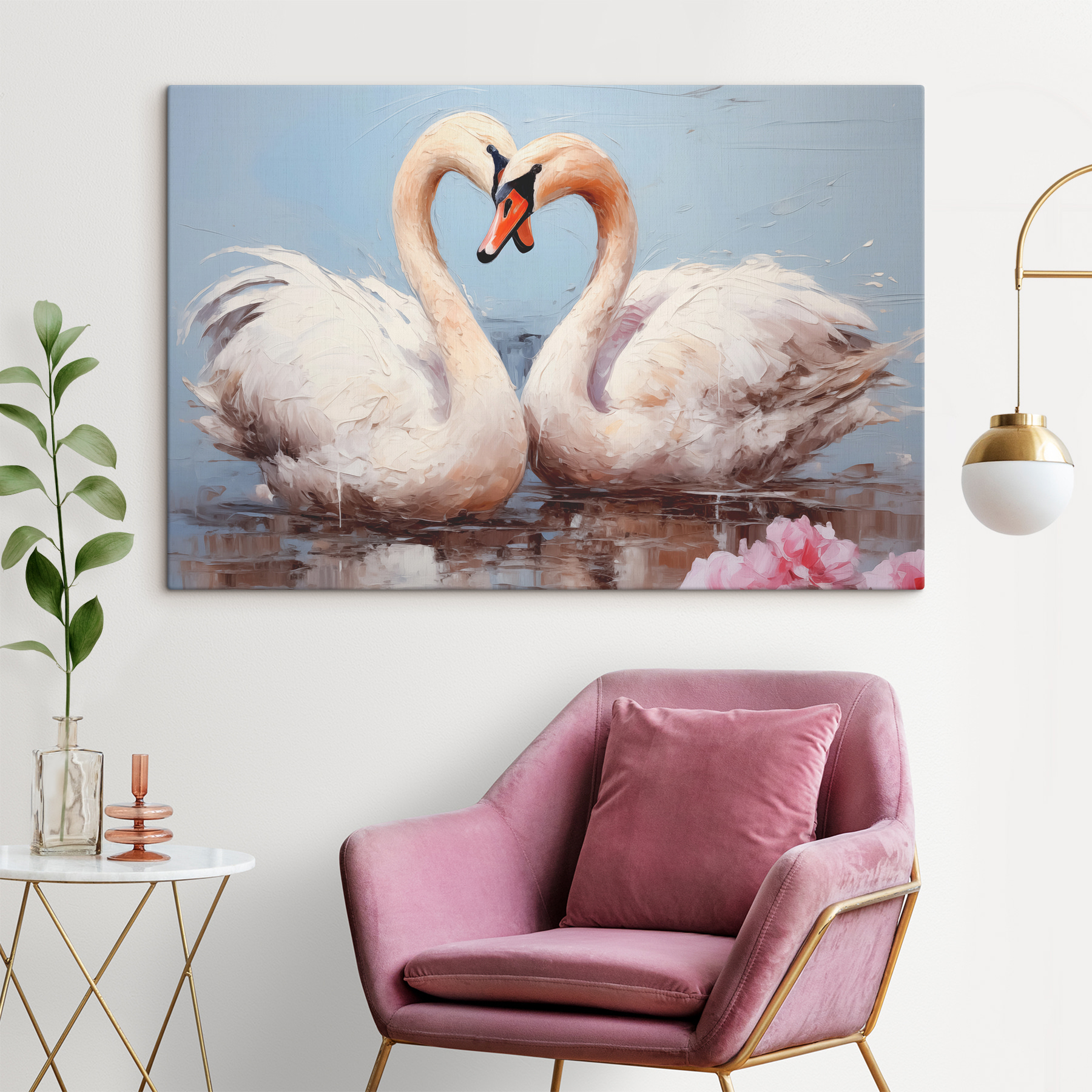 Two swans in the water