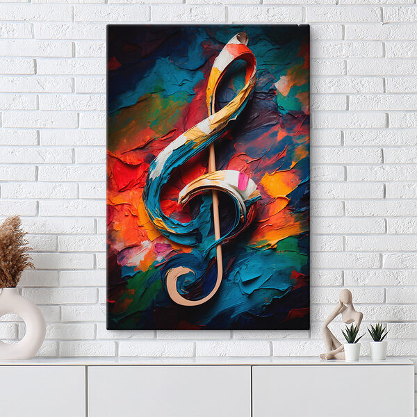 Clef de sol pictat colorat Clef de sol pictat colorat