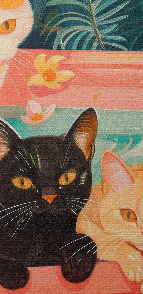 Cats in a tub of water