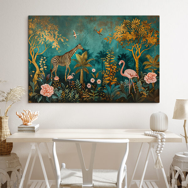 Painting of animals in a jungle