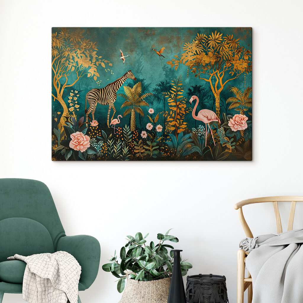 Painting of animals in a jungle