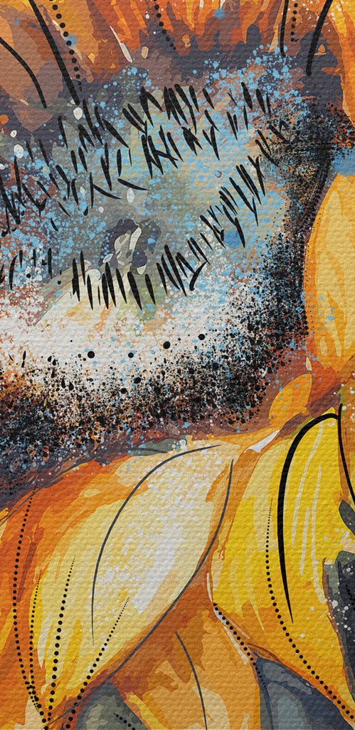 Painting of a sunflower Painting of a sunflower