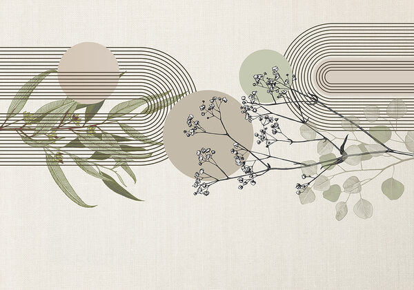 Design botanic cu elemente abstracte. Design botanic cu elemente abstracte.