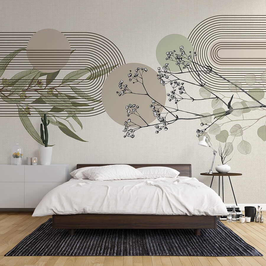 Design botanic cu elemente abstracte. Design botanic cu elemente abstracte.
