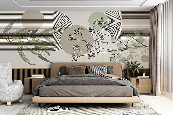 Design botanic cu elemente abstracte. Design botanic cu elemente abstracte.
