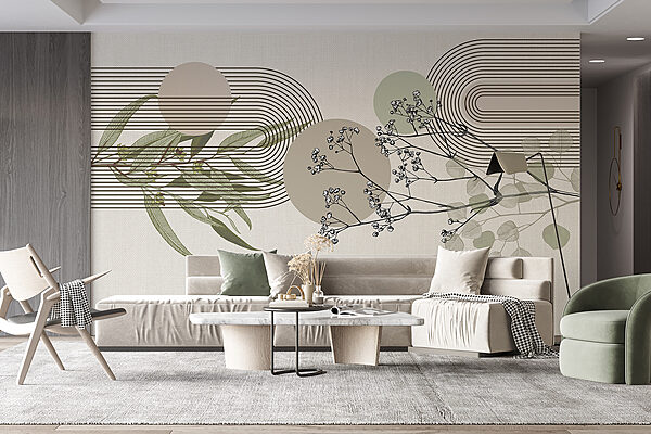 Design botanic cu elemente abstracte. Design botanic cu elemente abstracte.