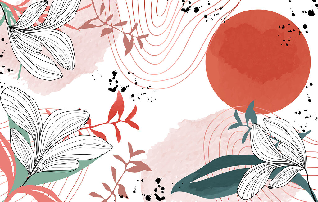 Design floral alb și roșu Design floral alb și roșu