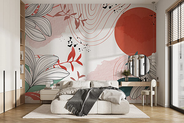 Design floral alb și roșu Design floral alb și roșu