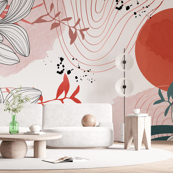 Design floral alb și roșu Design floral alb și roșu