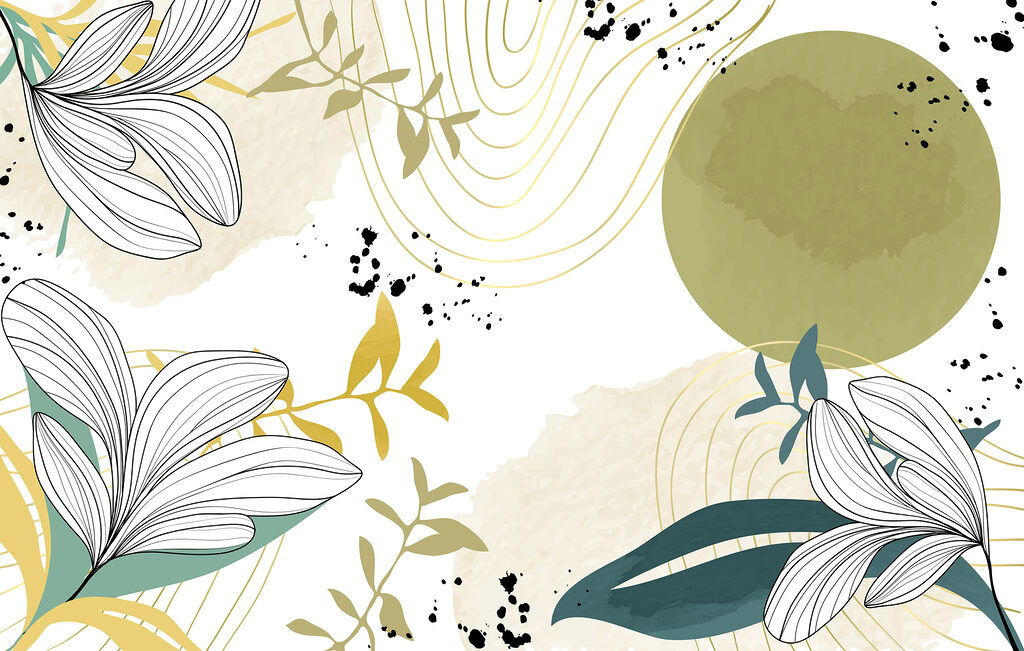 Design floral alb și verde Design floral alb și verde