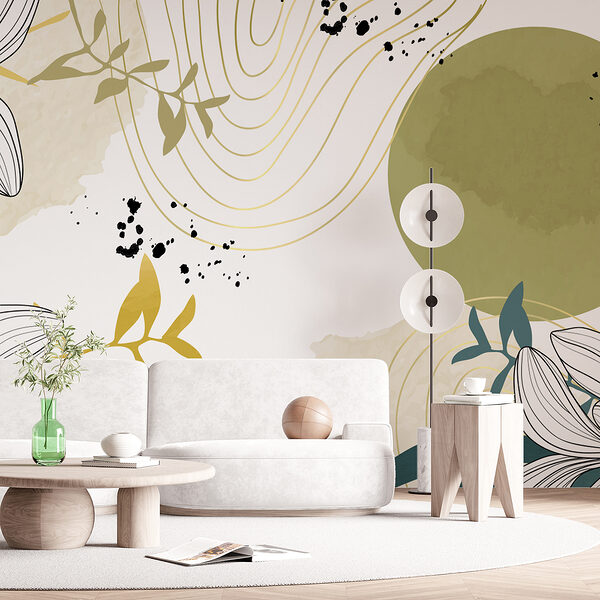 Design floral alb și verde Design floral alb și verde