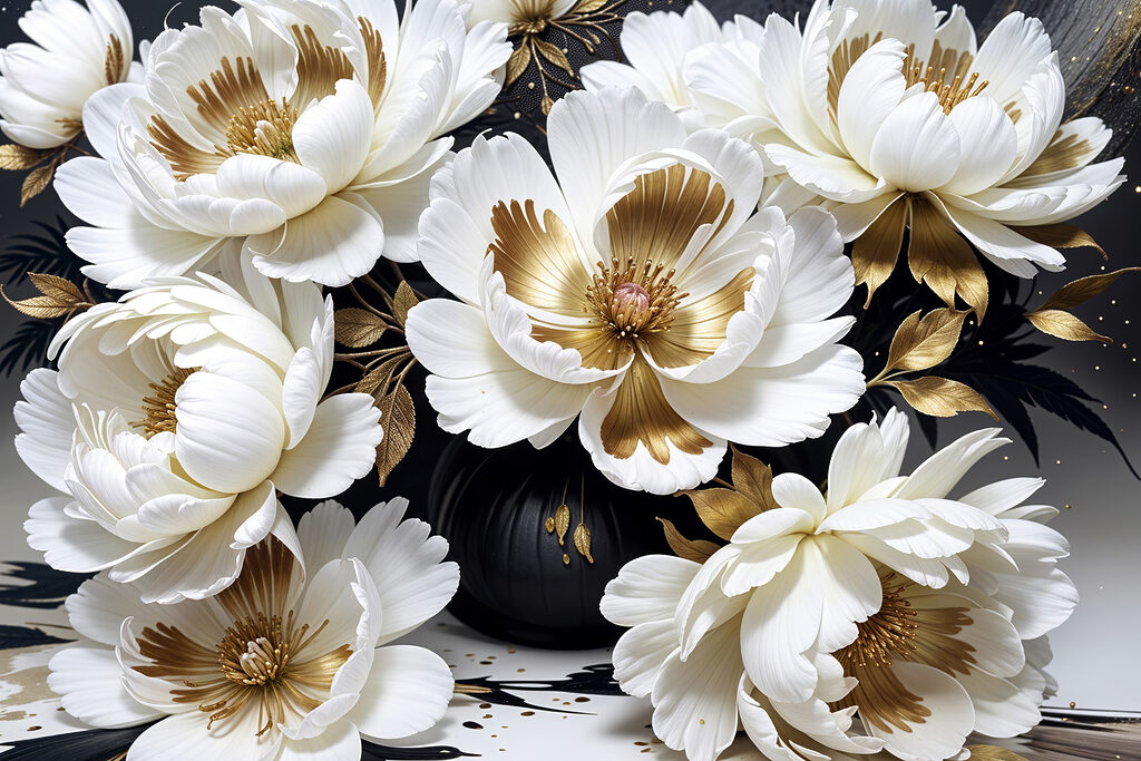 Elegant blooms in a dark vase Elegant blooms in a dark vase