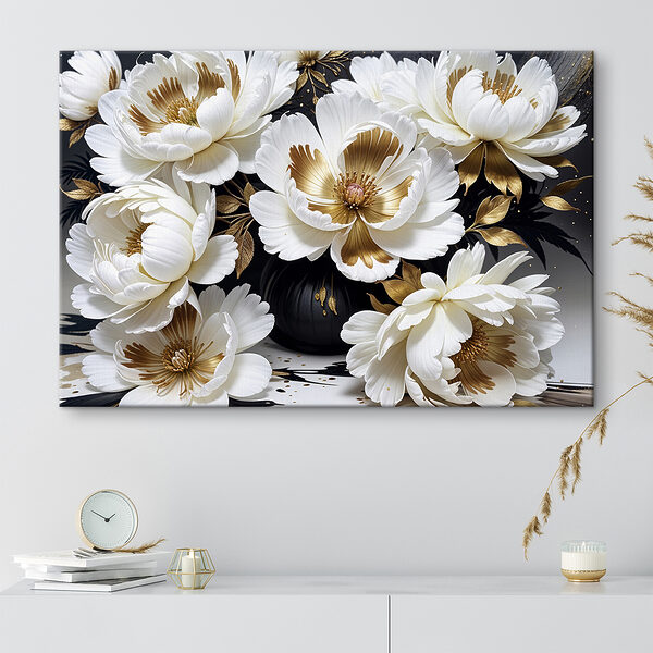 Elegant blooms in a dark vase Elegant blooms in a dark vase