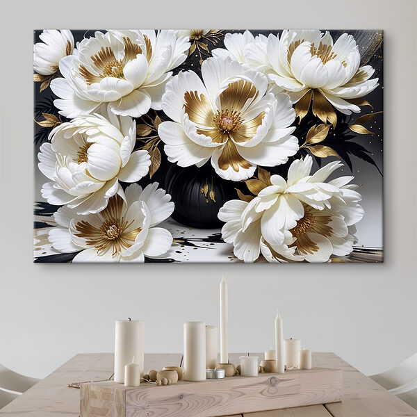 Elegant blooms in a dark vase Elegant blooms in a dark vase