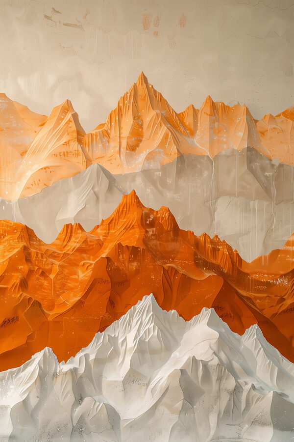 Painting of mountains and snow Painting of mountains and snow