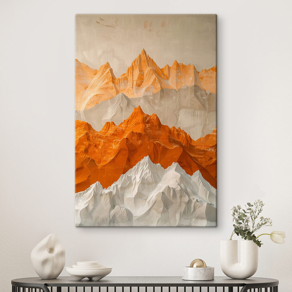 Painting of mountains and snow Painting of mountains and snow