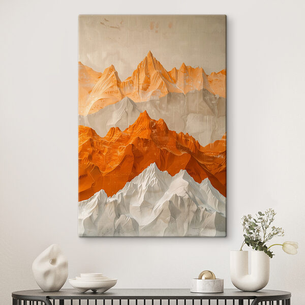 Painting of mountains and snow Painting of mountains and snow
