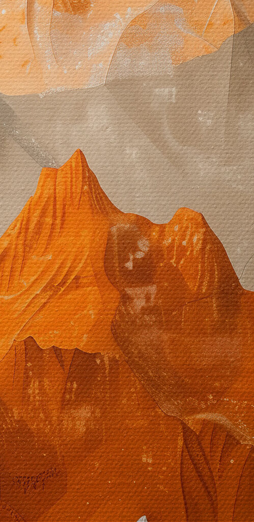 Painting of mountains and snow Painting of mountains and snow