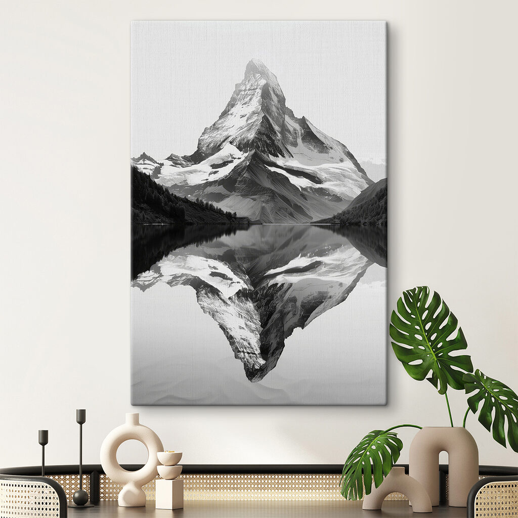 Mountain with a lake and trees